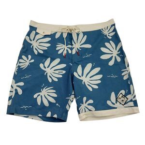 Vans Board Shorts Mens 34 Blue Floral Lightweight Surfing Swimming Beach Travel